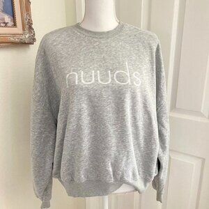 Nuuds 2024 Boston Pop Up Heather Grey Sweatshirt Top Dolman Sleeves Size Large